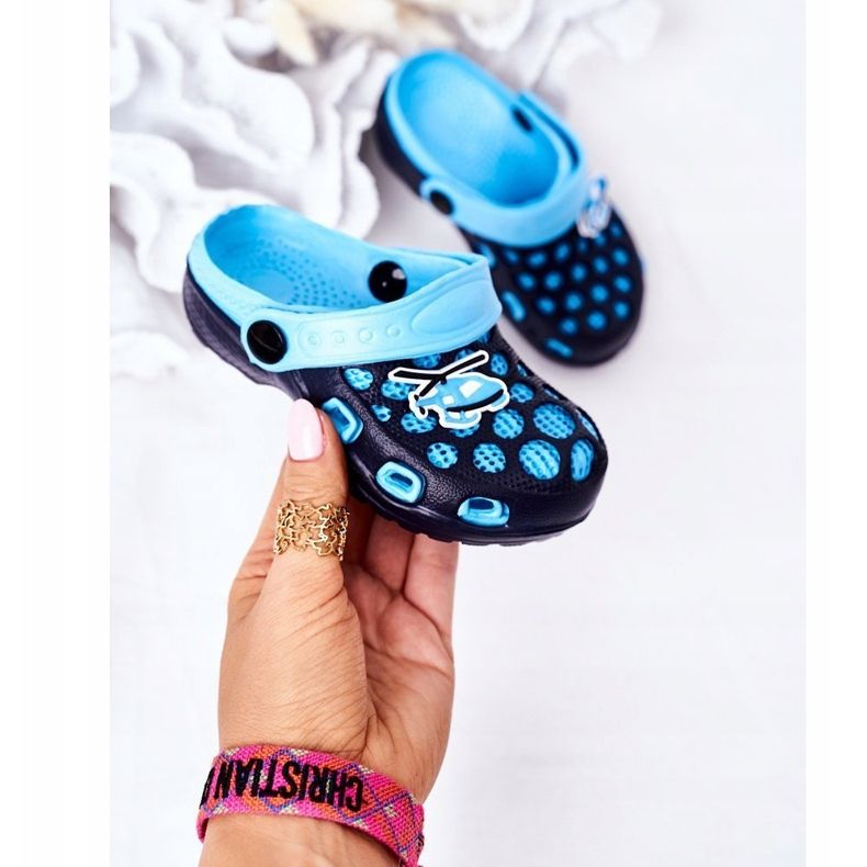 Dětské pěnové pantofle Crocs Navy Blue Jupiter námořnická modř modrý 2