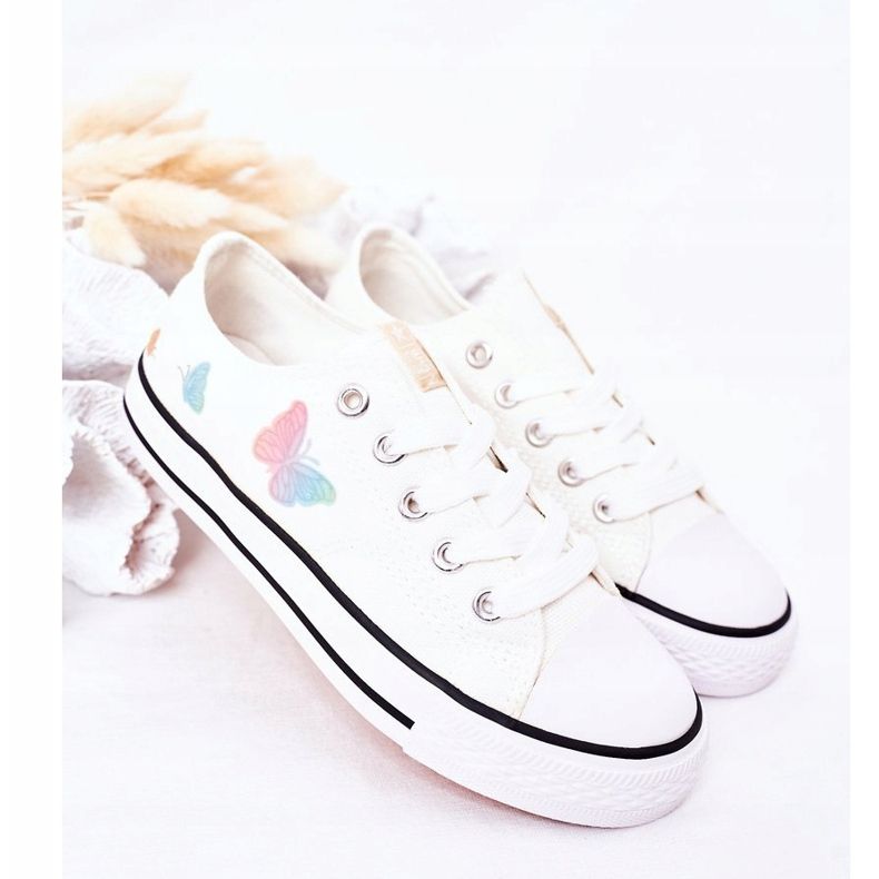 EVE Dětské tenisky s motýly bílé pohádky bílý 2