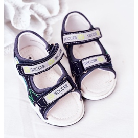 EVE Dětské námořnické modré fotbalové sandály se suchým zipem námořnická modrá vícebarevný 2
