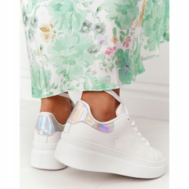 Sportovní obuv Tenisky na platformě bílé a stříbrné svítí jasně bílý stříbrný 2