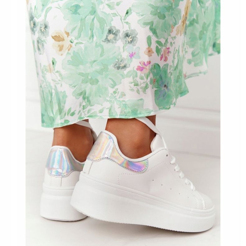 Sportovní obuv Tenisky na platformě bílé a stříbrné svítí jasně bílý stříbrný 2