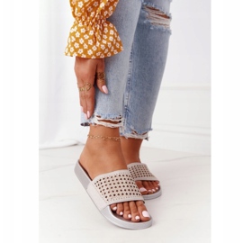 EVE Šedé gumové pantofle Tonya Sequins šedá 2