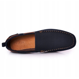 Semišové mokasíny pro volný čas GOE HH1N4019 Navy Blue hnědý námořnická modř 1