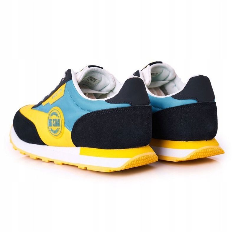 Pánské sportovní boty Memory Foam Big Star HH174249 žluto-modrá modrý vícebarevný žluť 1