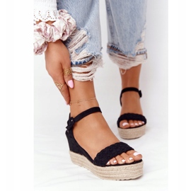 PS1 Černé baleárské klínové sandály černá 2 PS1 Černé baleárské klínové sandály černá 2