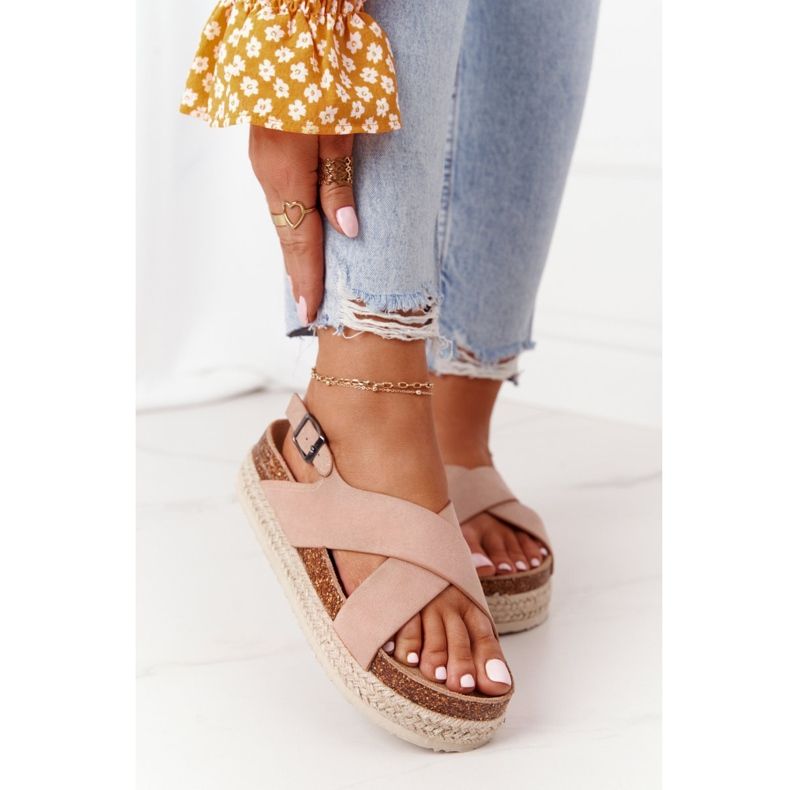 Sandály Na Korkové Platformě Big Star FF274A130 Béžová béžový 2