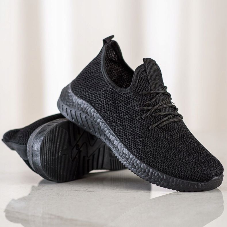 SHELOVET Textilní sportovní obuv černá 1