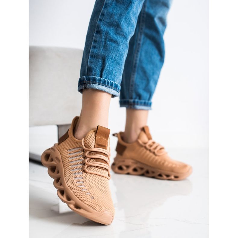 SHELOVET Hnědé módní tenisky hnědý 2