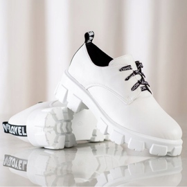SHELOVET White Brogues Na Platformě bílý 1