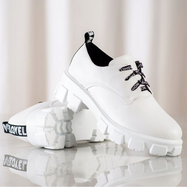 SHELOVET White Brogues Na Platformě bílý 1