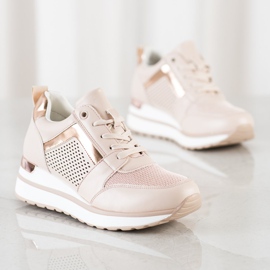 SHELOVET Stylové tenisky s třpytkami růžový 1