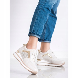 SHELOVET Stylové tenisky s třpytkami béžový 1