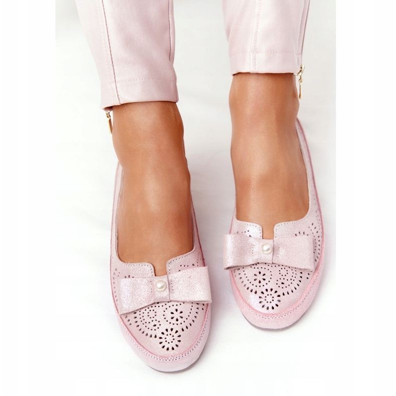 Rio Flore Leather Eco-Friendly Ballerinas Pink růžový 2