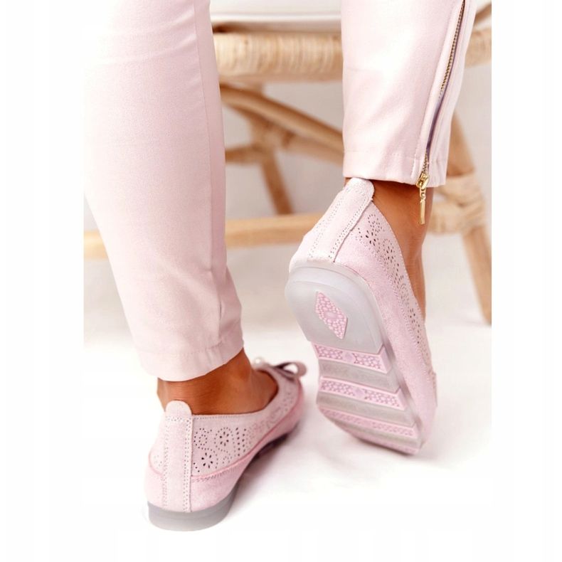 Rio Flore Leather Eco-Friendly Ballerinas Pink růžový 3