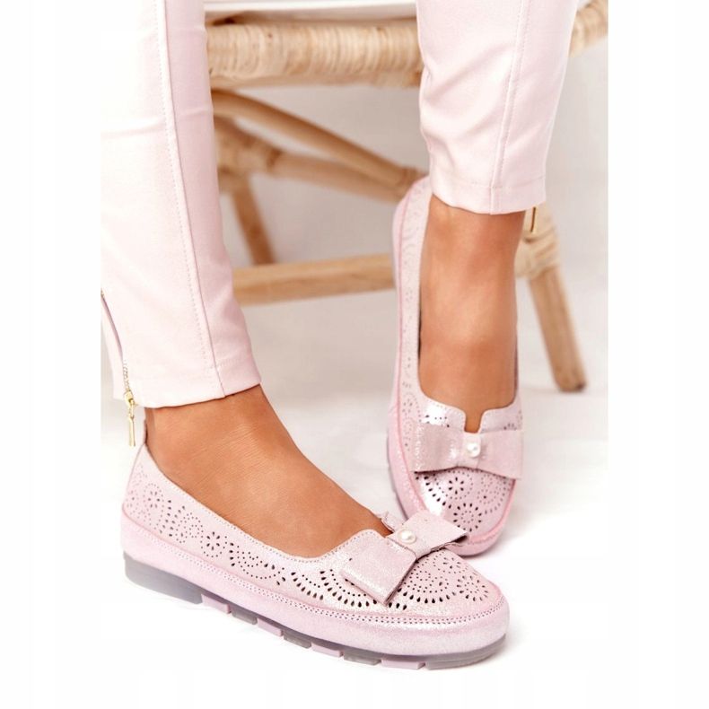 Rio Flore Leather Eco-Friendly Ballerinas Pink růžový 4