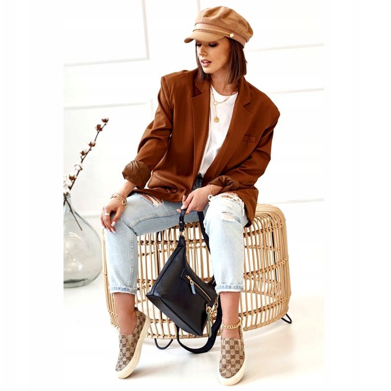 Dámské nazouvací tenisky s nazouváním Khaki Challenge béžový hnědý 5