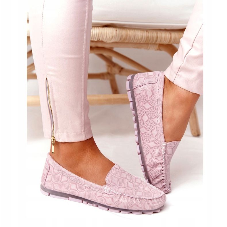 Ekologické kožené mokasíny Rio Flore růžové růžový 5