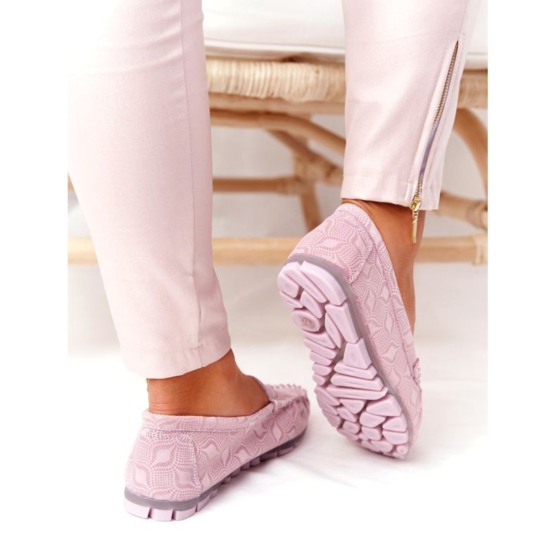 Ekologické kožené mokasíny Rio Flore růžové růžový 4