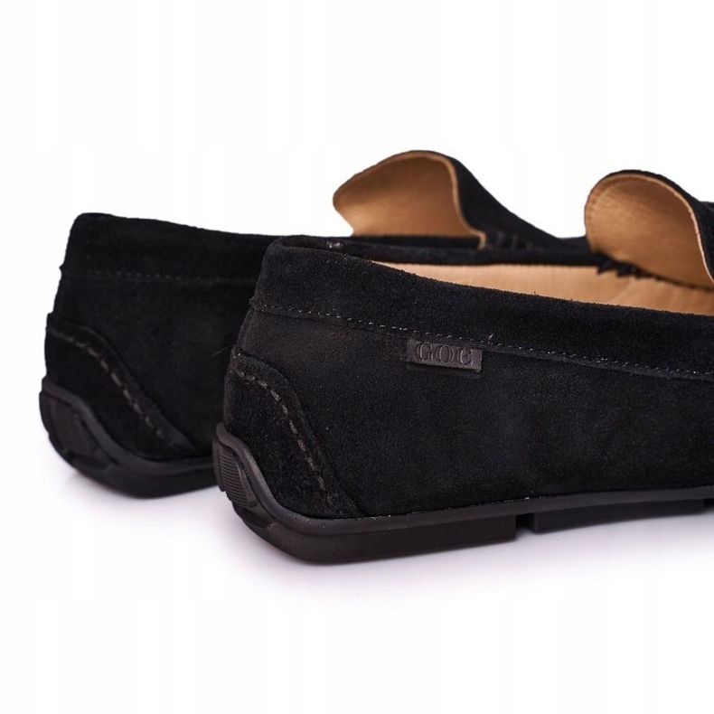 Semišové ležérní mokasíny GOE HH1N4080 Black černý 1