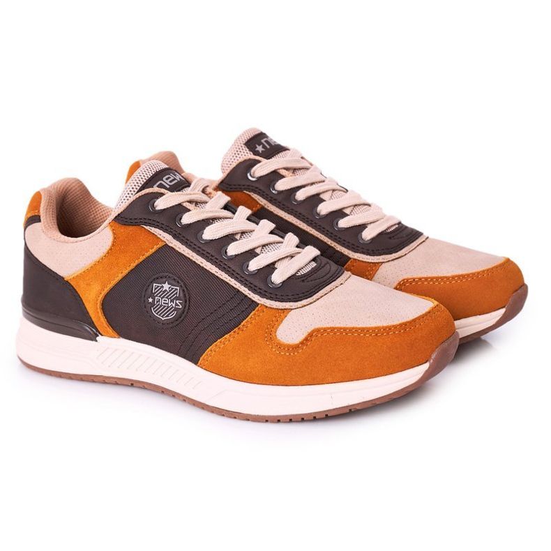 NEWS Pánská sportovní obuv Tenisky žluto-hnědé Harold hnědý vícebarevný 1