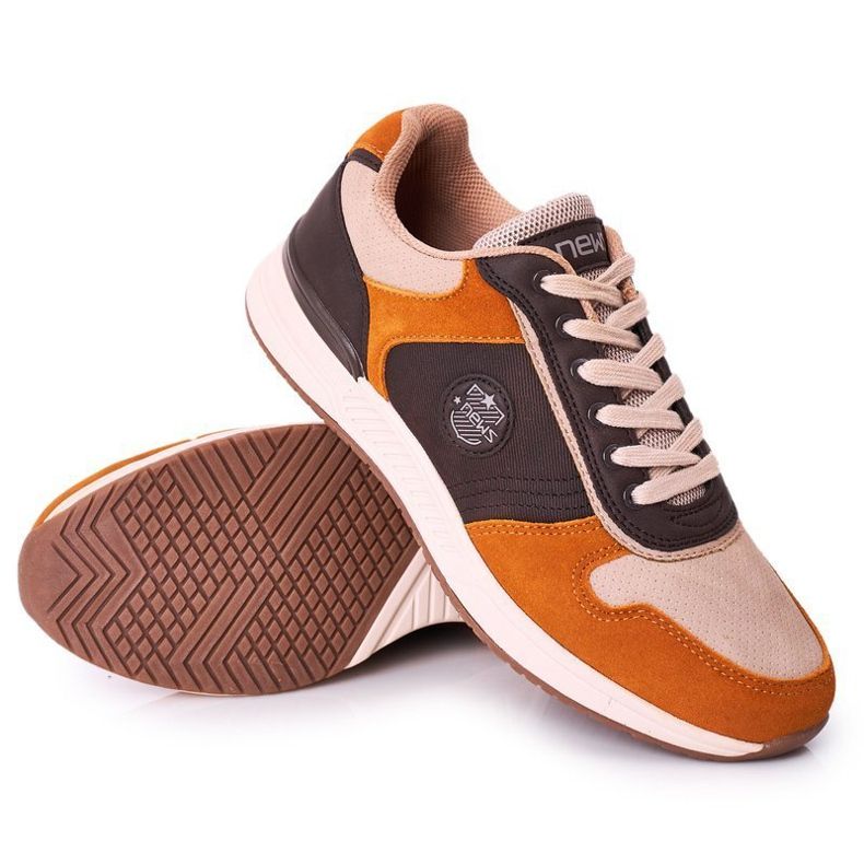 NEWS Pánská sportovní obuv Tenisky žluto-hnědé Harold hnědý vícebarevný 2
