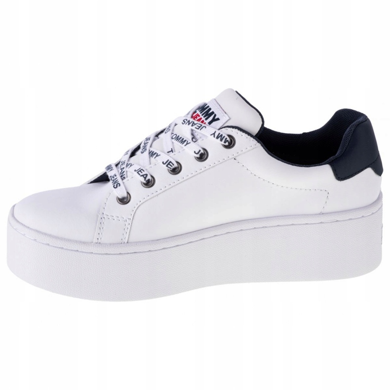 Tommy Hilfiger Iconic Leather Flatform boty v EN0EN01113-YBR bílý námořnická modř 1