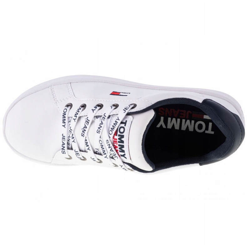 Tommy Hilfiger Iconic Leather Flatform boty v EN0EN01113-YBR bílý námořnická modř 2