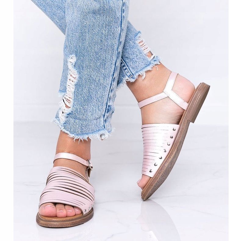 Růžové třpytivé sandály Brown Sun růžový 1