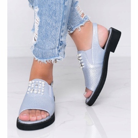 Modré sandály s perlami jako žena modrý 1