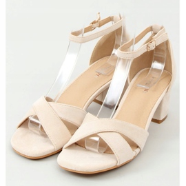 Béžové sandály na vysokém podpatku 8832 Beige béžový 1 Béžové sandály na vysokém podpatku 8832 Beige béžový 1