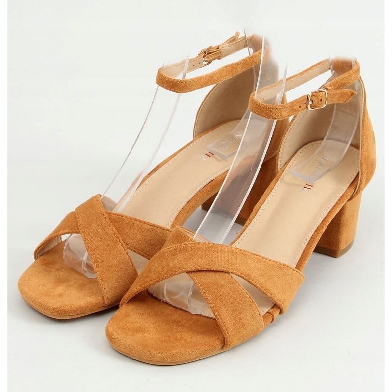 Sandály na vysokém podpatku velbloud 8832 Camel hnědý 1