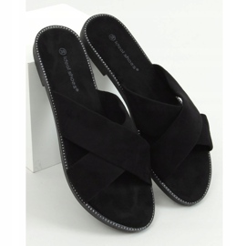 Černá Dámské křížové pantofle 5143 Černá 1