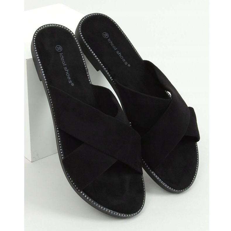 Černá Dámské křížové pantofle 5143 Černá černý 1