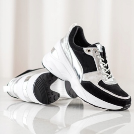 Filippo Kožené klínové tenisky černá 1