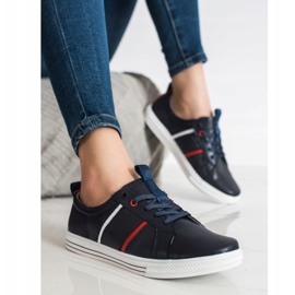 Filippo Klasické sportovní kožené boty námořnická modrá 2