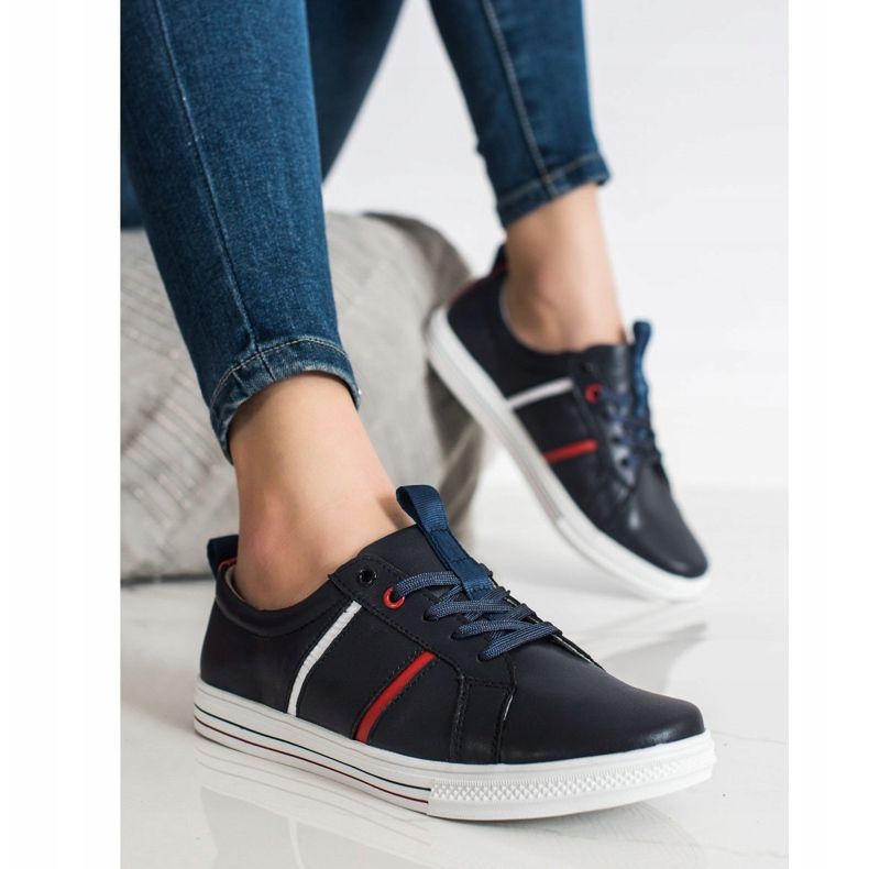 Filippo Klasické sportovní kožené boty námořnická modrá 2