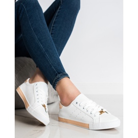 SHELOVET Nízké tenisky s eko kůží bílý 2