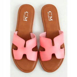 Růžové dámské růžové pantofle 55-2 růžové růžový 1