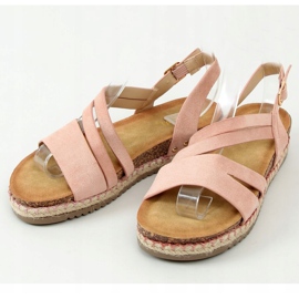 Sandály espadrilles boho pink FD002 Pink růžový 1 Sandály espadrilles boho pink FD002 Pink růžový 1