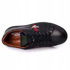 Bednarek Polish Shoes Pánské kožené tenisky Brogues Bednarek černé černý 1