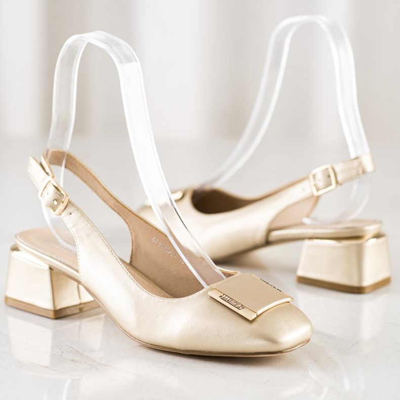 Filippo Zlatá čerpadla s eko kůží zlatý 1