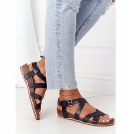 Černé sandály na korkové podrážce Big Star DD274A009 černá 2