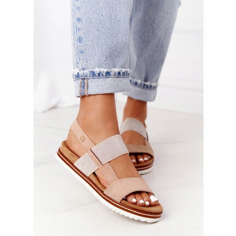 EVE Sandály se stříbrnou manžetou béžová Almeria béžový 2