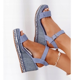 PG1 Sandály na klínku s modrými flitry Scilla 1