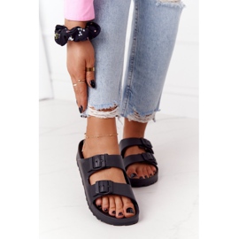 NEWS Dámské černé gumové pantofle Stacy černá 2