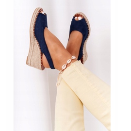 PG1 Klínové sandály Las Palomas s copánky béžový námořnická modrá 1