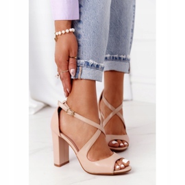 PG1 Elegantní Nude Jemma Sandály Na Baru béžový růžový 2