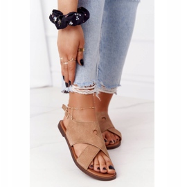 Semišové sandály Sergio Leone SK060 béžové béžový 2