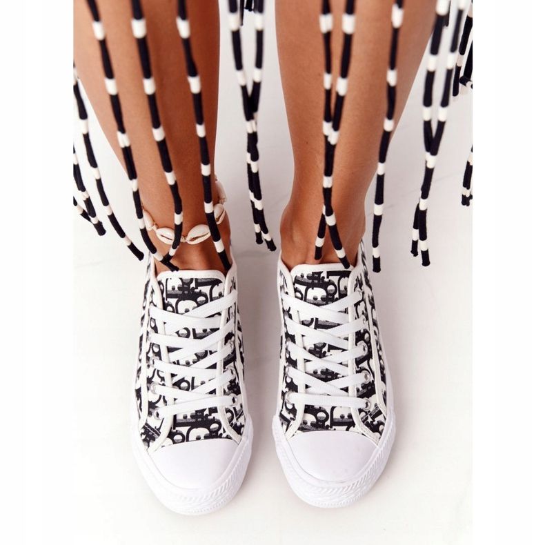 PS1 Dámské tenisky s logem v bílé a černé volno bílý černá 1