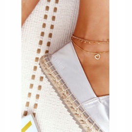 Kožené espadrilky na pletené podrážce Big Star HH274504 Silver stříbrný 4